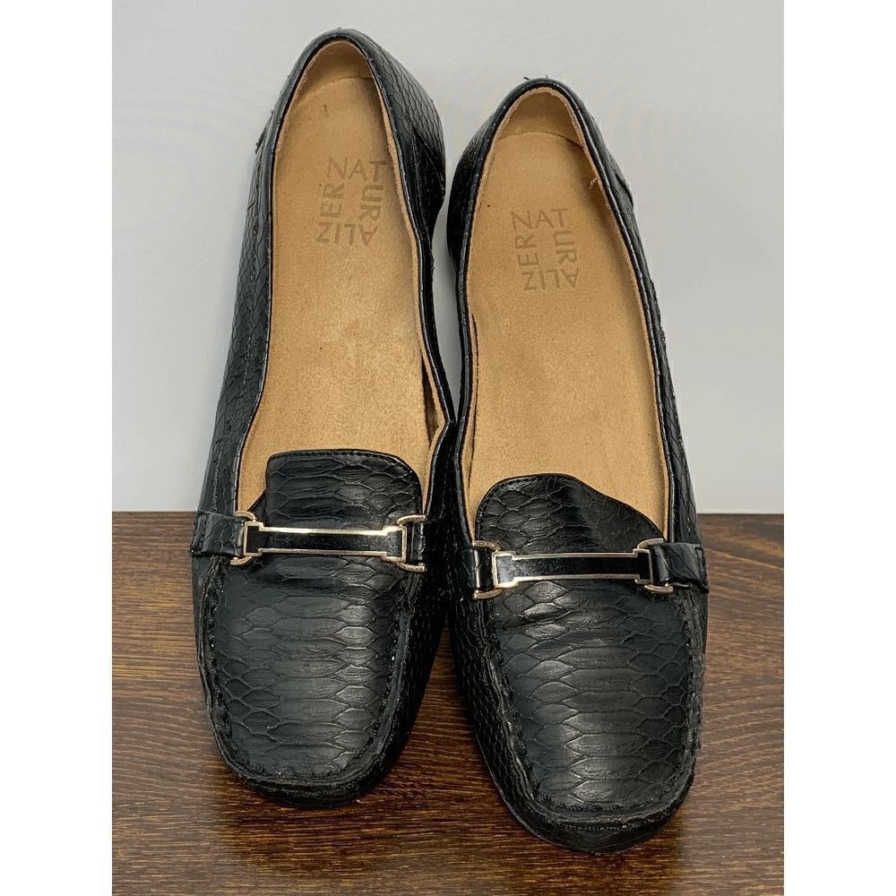Naturalizer Womens Leather Loafers Black Size 8.5